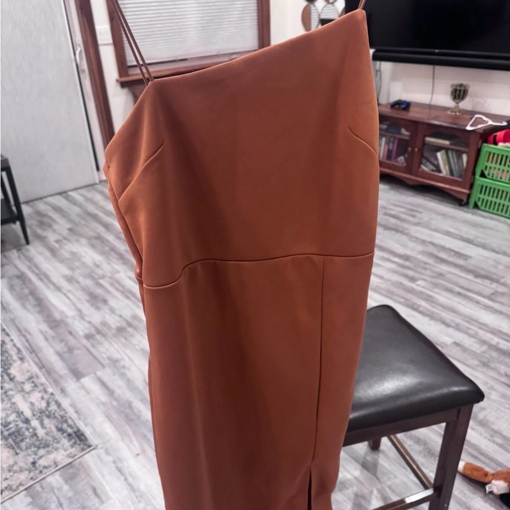 Asymmetrical rusted orange Dress